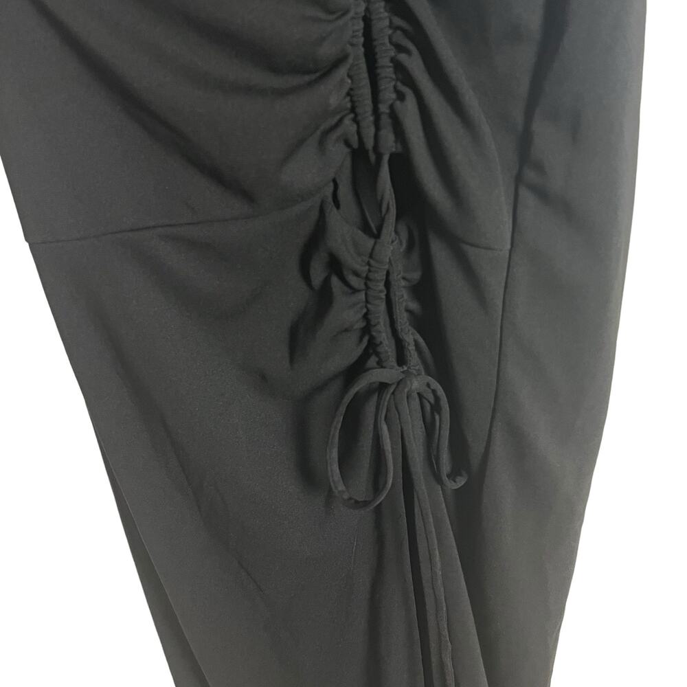 Nicholas Prisha Black One Shoulder Cut Out Slit Maxi Gown Size 8 - Picture 10 of 13